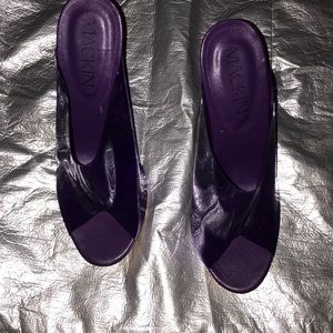 Clear purple heels
